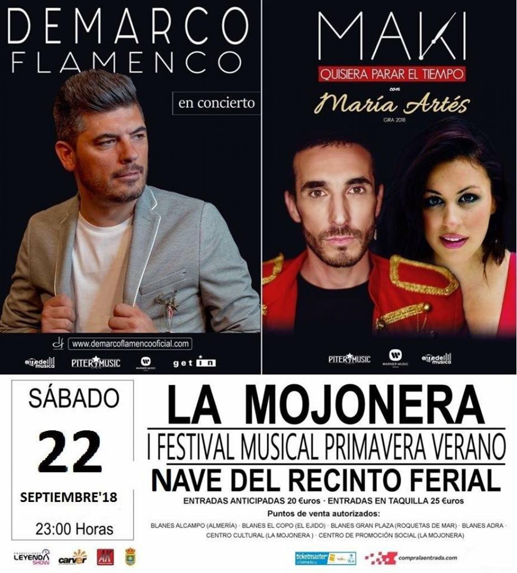 De Marco y Maki y Maria Artes en la Mojonera I festival Musical Primavera Verano