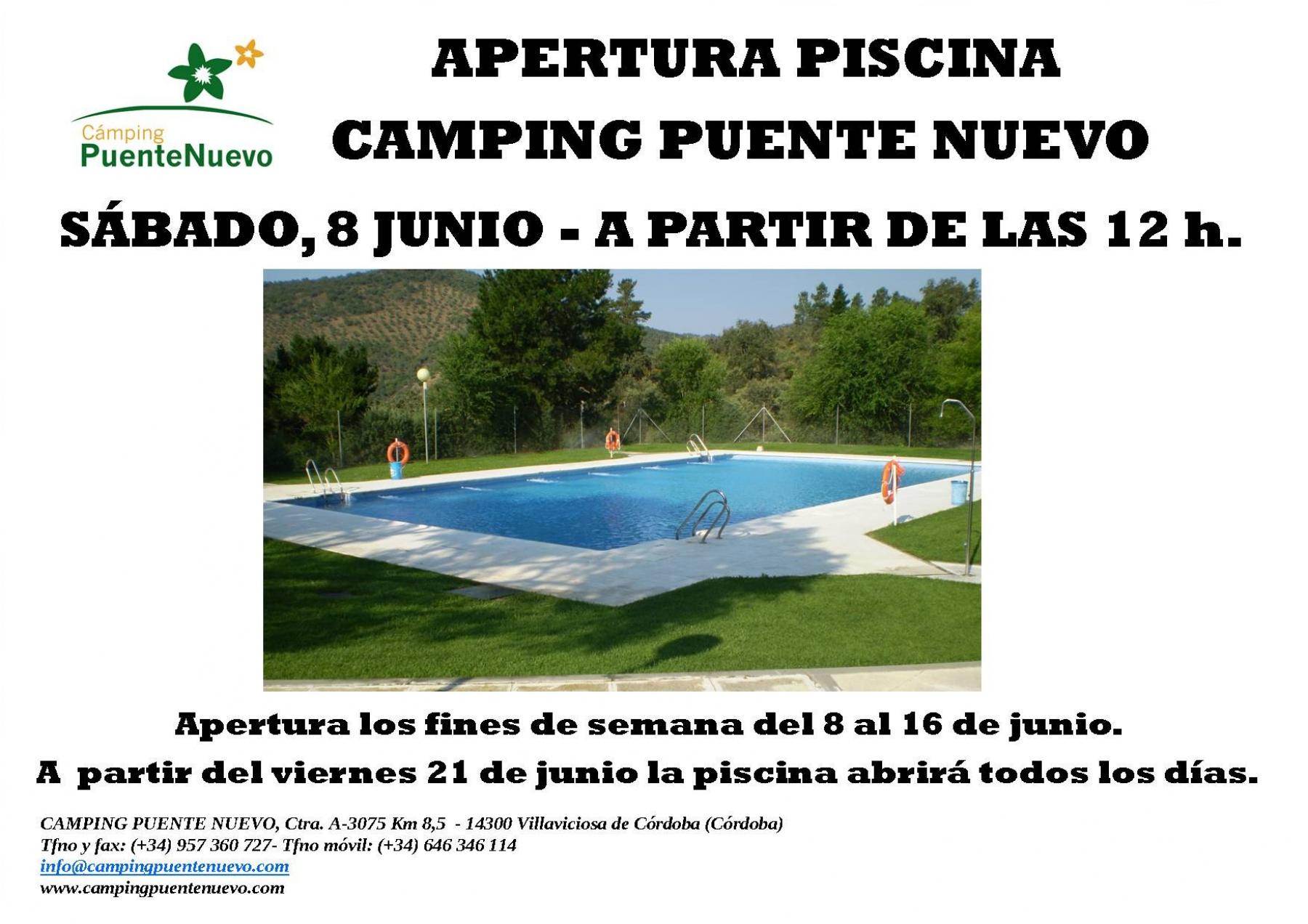 Apertura Piscina Camping Puente Nuevo, Sábado 8 de Junio